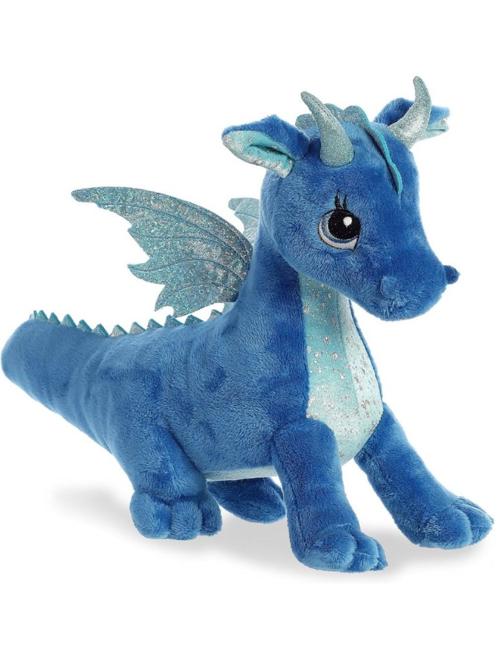 Enchanting 16" Indigo Dragon Stuffed Animal | Glittering Mythical Plush Toy